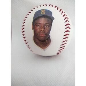 Vintage Seattle Mariners Baseball Ken Griffey Jr Photo Stat Ball MLB 1990 90s